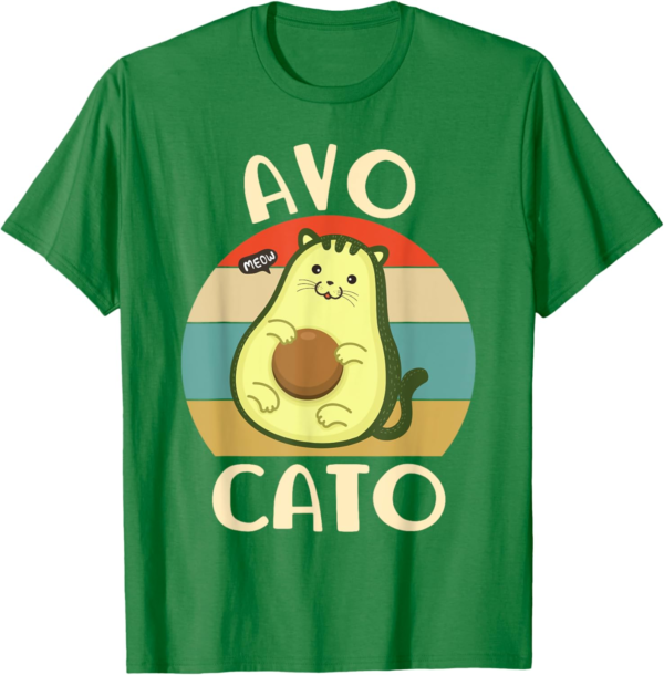 Avocado Shirt Women Kids Avocato Avogato Cat Lover Vegan T-S... - Image 2